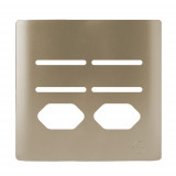 Placa p/ 4 Interruptores + 2 Tomadas 4x4 - Novara Champanhe